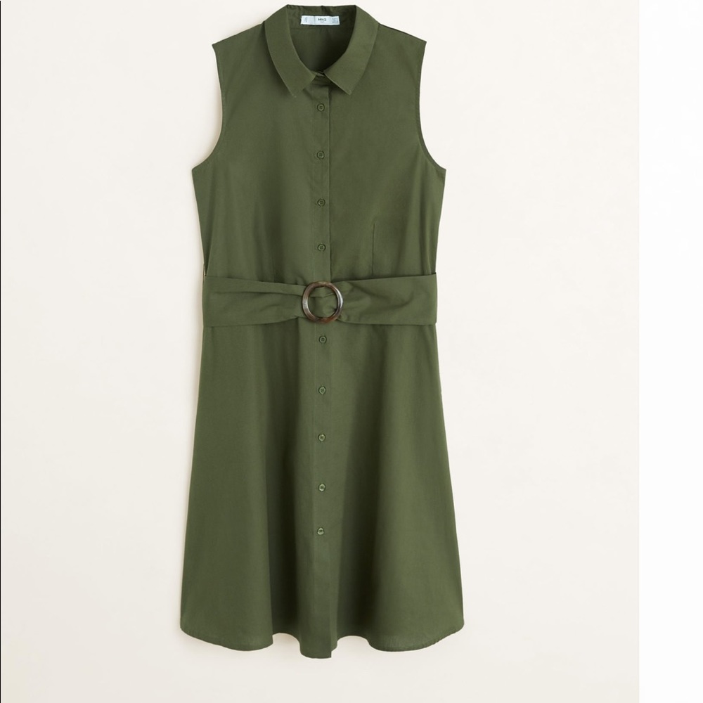Mango summer belted Midi shirt dress - Picture 3 of 9